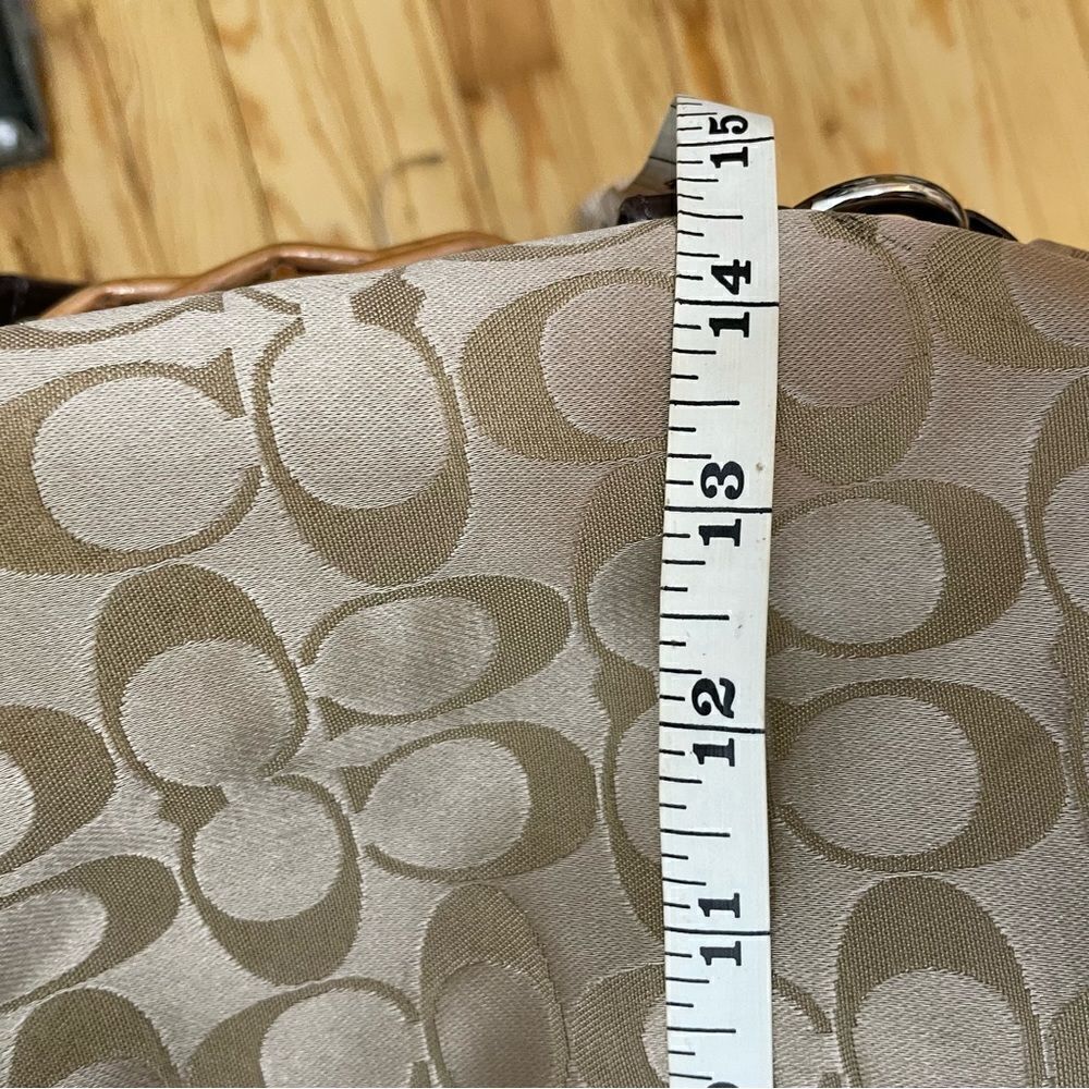 Coach Ashley Sateen Signature C Hobo Crossbody Bag Purse Brown Tan Hippie - Picture 10 of 11